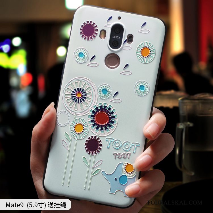 Skal Huawei Mate 9 Silikon Ljusblå Fallskydd, Fodral Huawei Mate 9 Mjuk Telefon Personlighet