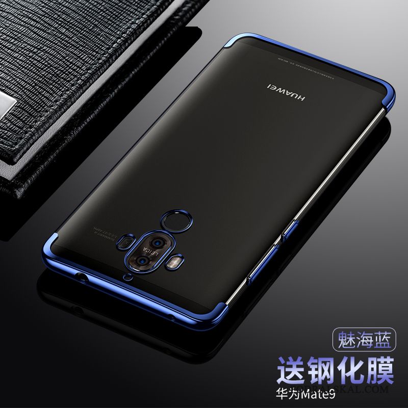 Skal Huawei Mate 9 Silikon Slimtelefon, Fodral Huawei Mate 9 Blå Transparent