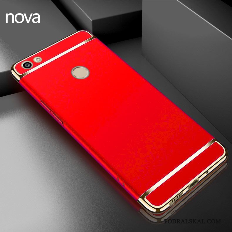 Skal Huawei Nova Påsar Fallskyddtelefon, Fodral Huawei Nova Skydd Röd Nubuck