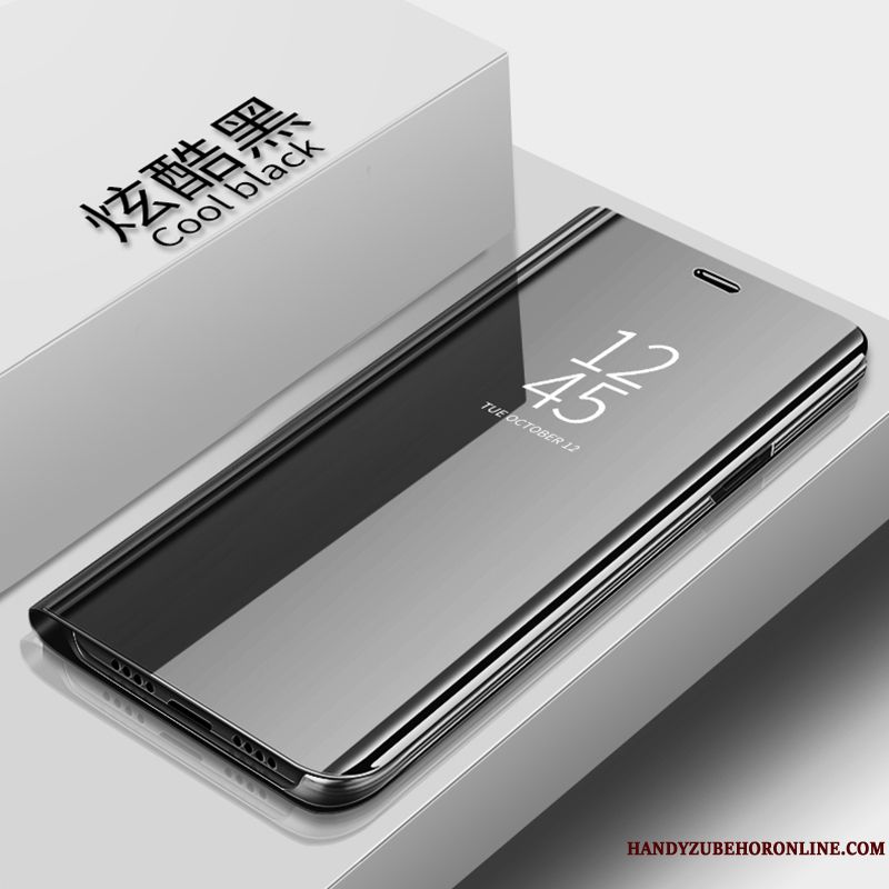 Skal Huawei P Smart 2019 Skydd Eleganttelefon, Fodral Huawei P Smart 2019 Läderfodral Silver Transparent