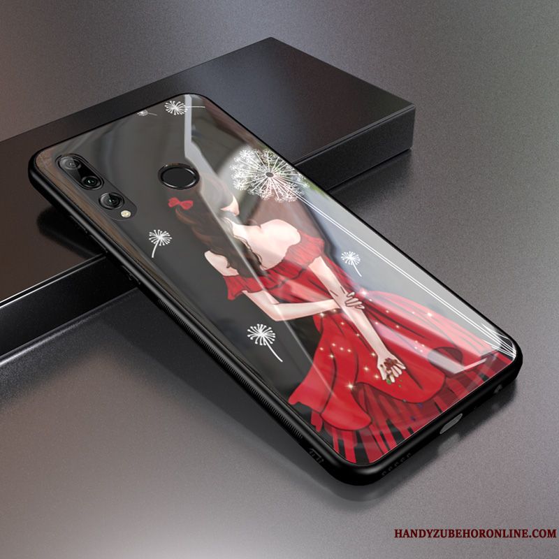 Skal Huawei P Smart+ 2019 Skydd Röd Mönster, Fodral Huawei P Smart+ 2019 Personlighet Härdning