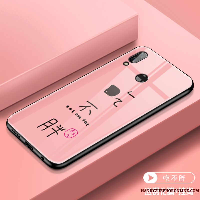 Skal Huawei P Smart 2019 Tecknat Fallskydd Rosa, Fodral Huawei P Smart 2019 Skydd Telefon Glas