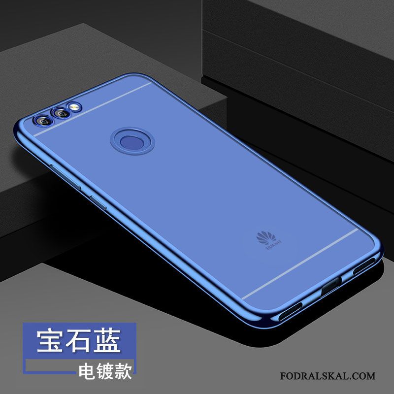 Skal Huawei P Smart Silikon Transparent Blå, Fodral Huawei P Smart Mjuk Fallskyddtelefon