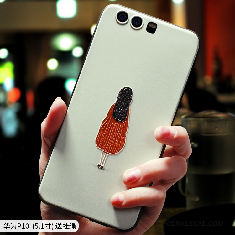 Skal Huawei P10 Kreativa Fallskyddtelefon, Fodral Huawei P10 Mjuk Personlighet Vit