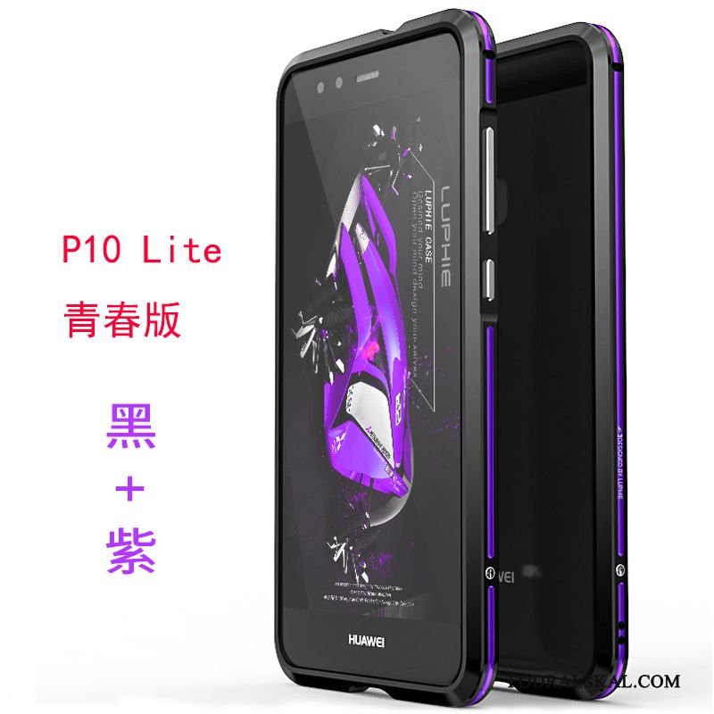 Skal Huawei P10 Lite Metall Ungdomtelefon, Fodral Huawei P10 Lite Skydd Frame Blå