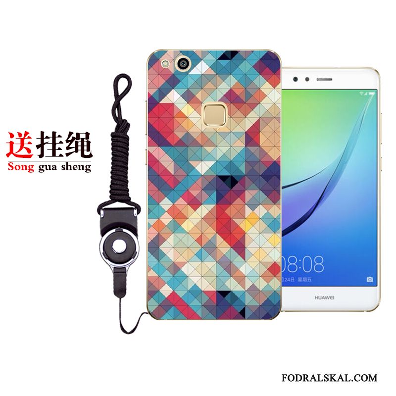 Skal Huawei P10 Lite Tecknat Vit Fallskydd, Fodral Huawei P10 Lite Silikon Rödtelefon