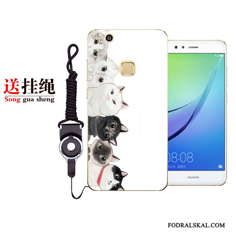 Skal Huawei P10 Lite Tecknat Vit Fallskydd, Fodral Huawei P10 Lite Silikon Rödtelefon