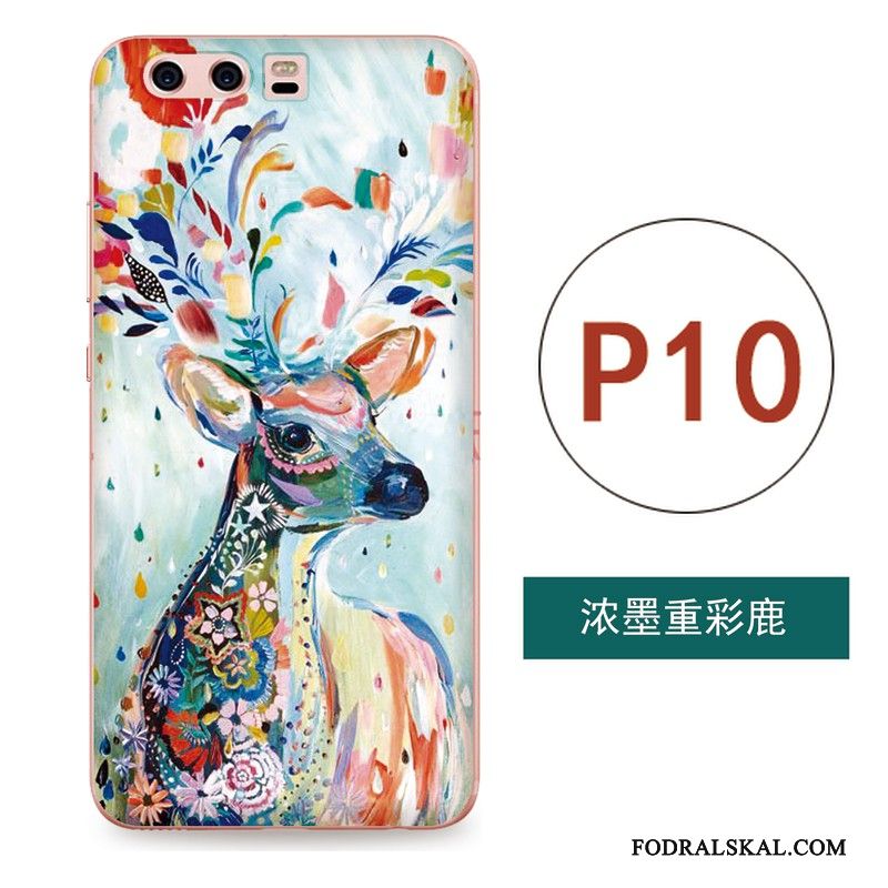 Skal Huawei P10 Lättnad Hängsmycken Konst, Fodral Huawei P10 Färg Telefon Kinesisk Stil