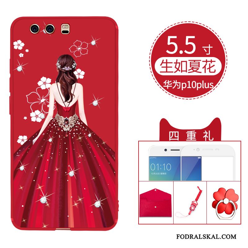 Skal Huawei P10 Plus Mjuk Fallskydd Personlighet, Fodral Huawei P10 Plus Silikon Telefon Röd