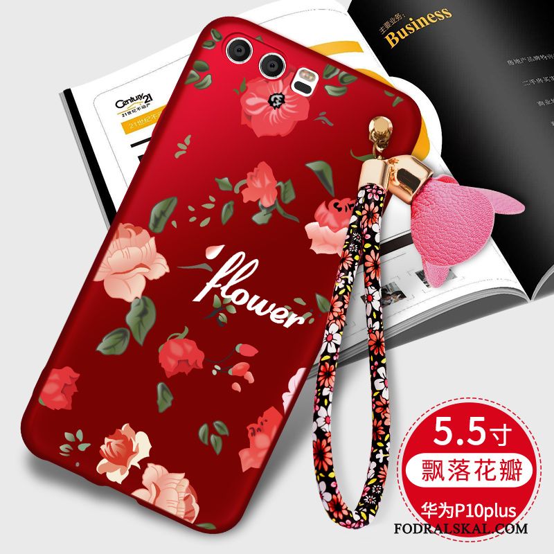 Skal Huawei P10 Plus Mjuk Fallskydd Röd, Fodral Huawei P10 Plus Support Slimtelefon