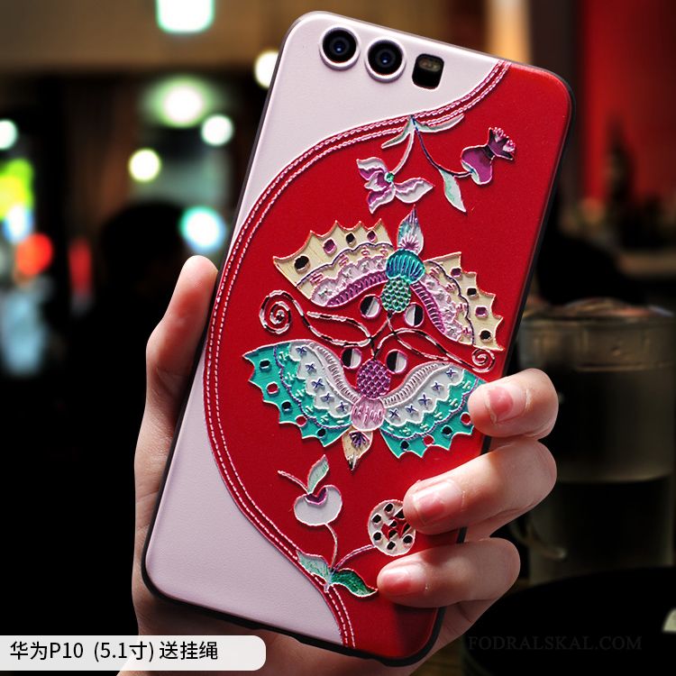 Skal Huawei P10 Påsar Kinesisk Stil Blå, Fodral Huawei P10 Retro Trendtelefon