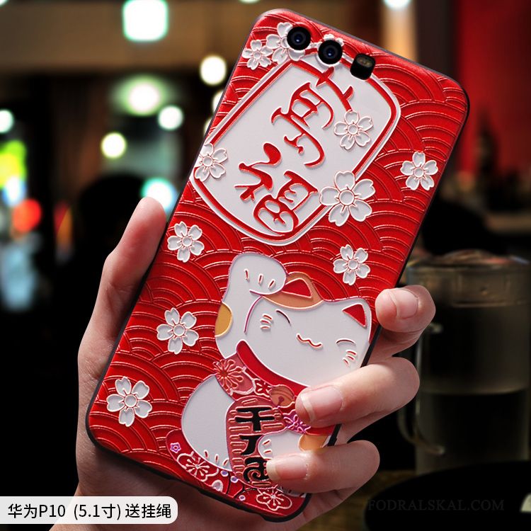 Skal Huawei P10 Påsar Personlighet Vacker, Fodral Huawei P10 Kreativa Rikedom Röd