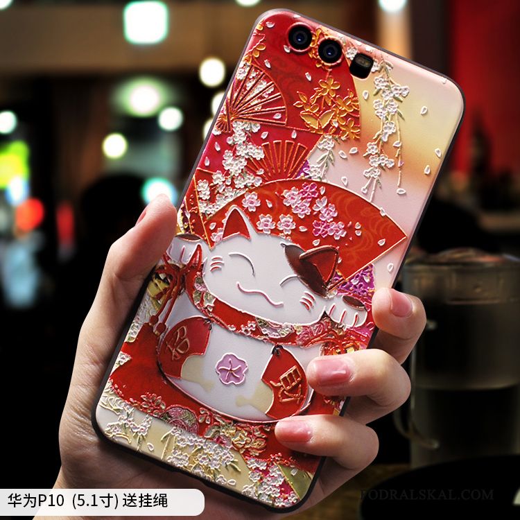 Skal Huawei P10 Påsar Personlighet Vacker, Fodral Huawei P10 Kreativa Rikedom Röd