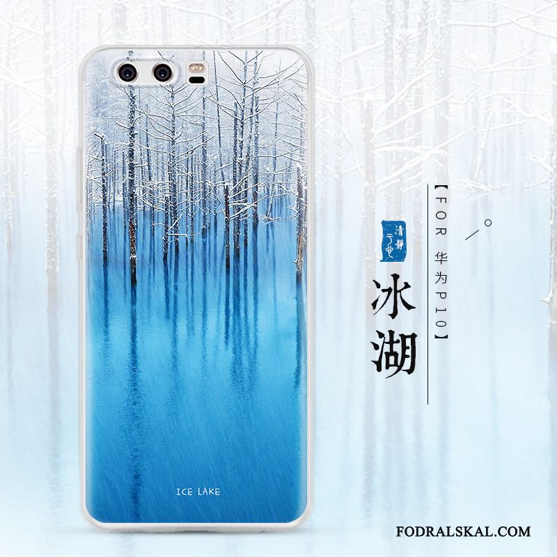 Skal Huawei P10 Silikon Fallskyddtelefon, Fodral Huawei P10 Mjuk Blå Transparent
