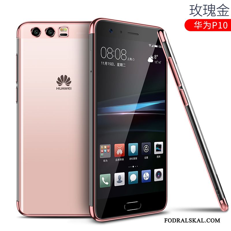 Skal Huawei P10 Silikon Slim Trend Varumärke, Fodral Huawei P10 Påsar Fallskydd Guld