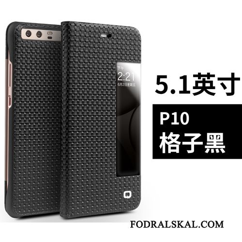 Skal Huawei P10 Skydd Pu Svart, Fodral Huawei P10 Läderfodral Telefon