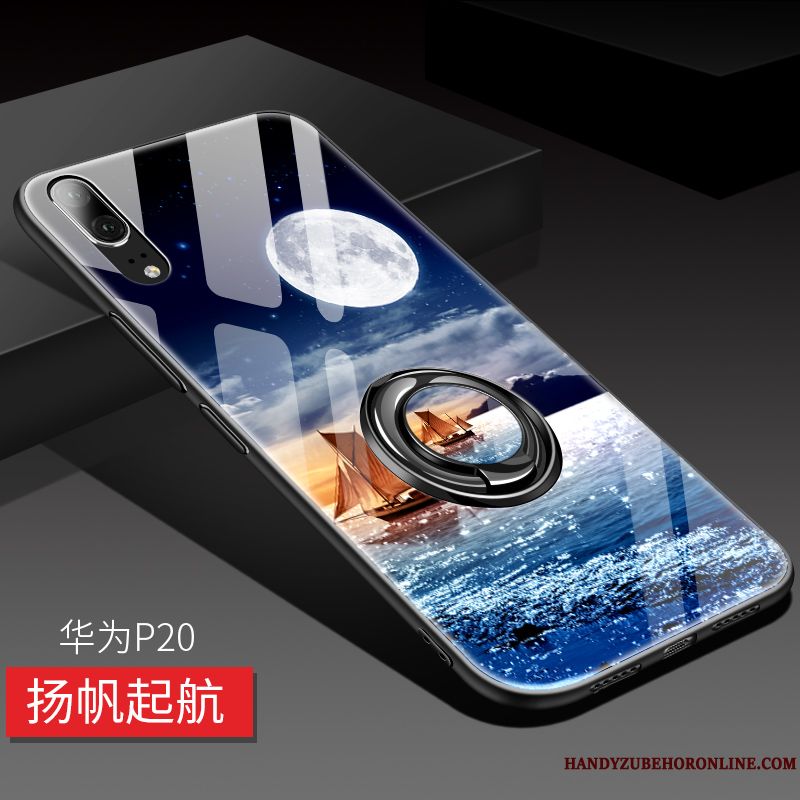 Skal Huawei P20 Kreativa Grön Glas, Fodral Huawei P20 Påsar Trend Varumärketelefon