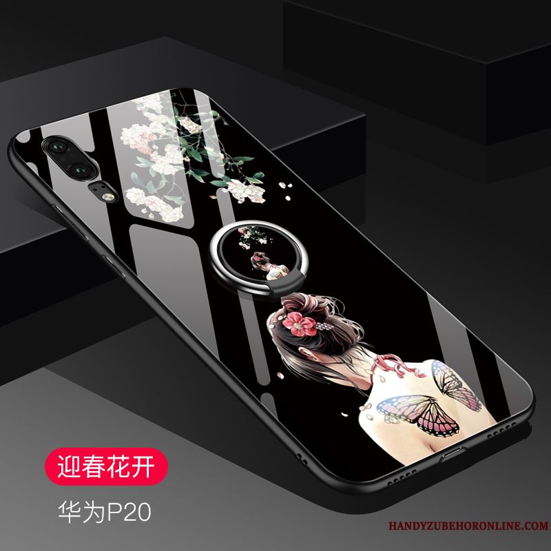 Skal Huawei P20 Kreativa Trend Vacker, Fodral Huawei P20 Påsar Glas Fallskydd