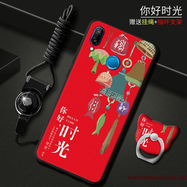 Skal Huawei P20 Lite Mjuk Ungdom Röd, Fodral Huawei P20 Lite Silikon Telefon