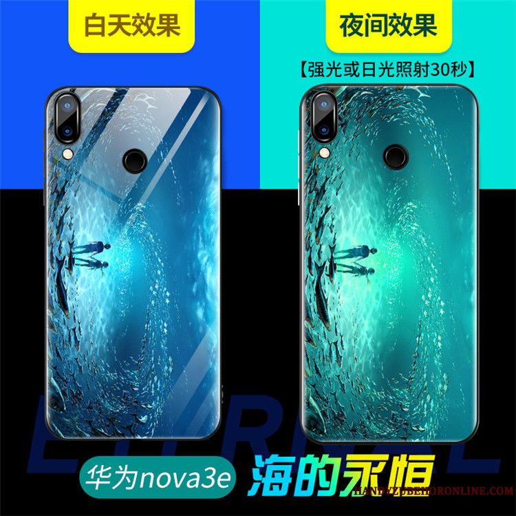 Skal Huawei P20 Lite Telefon Glas, Fodral Huawei P20 Lite Blå