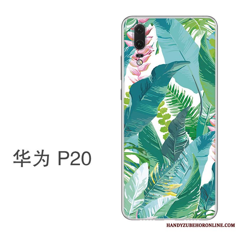 Skal Huawei P20 Lättnad Fallskydd Trend, Fodral Huawei P20 Silikon Gröntelefon