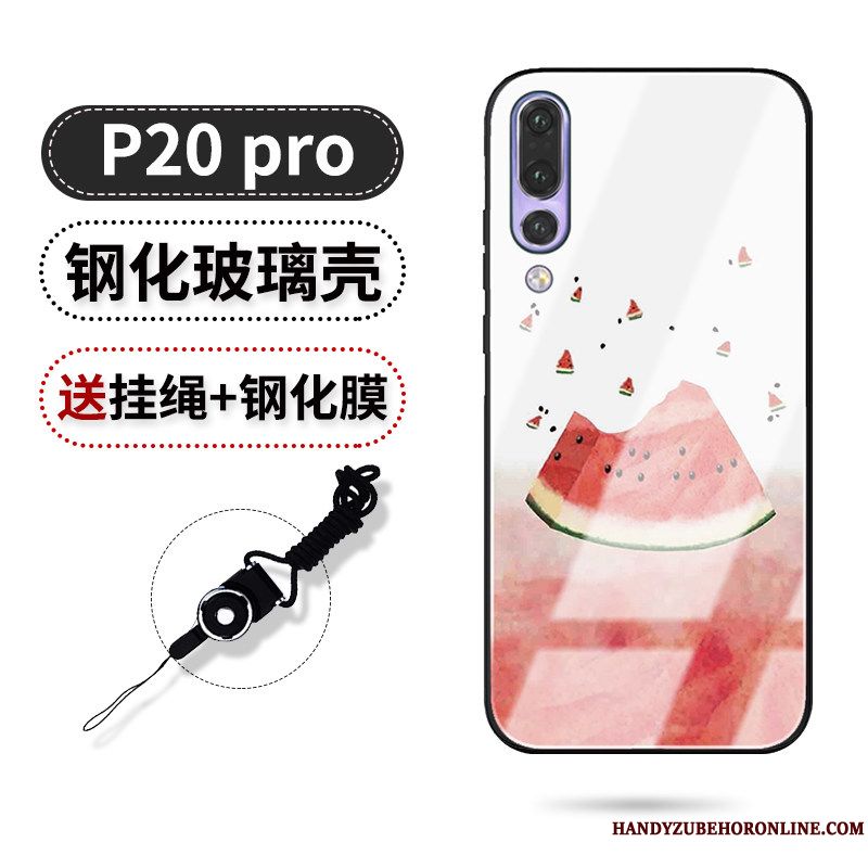 Skal Huawei P20 Pro Skydd Hängsmycken Röd, Fodral Huawei P20 Pro Frukt Glas