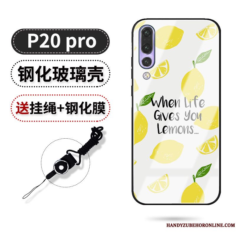Skal Huawei P20 Pro Skydd Hängsmycken Röd, Fodral Huawei P20 Pro Frukt Glas