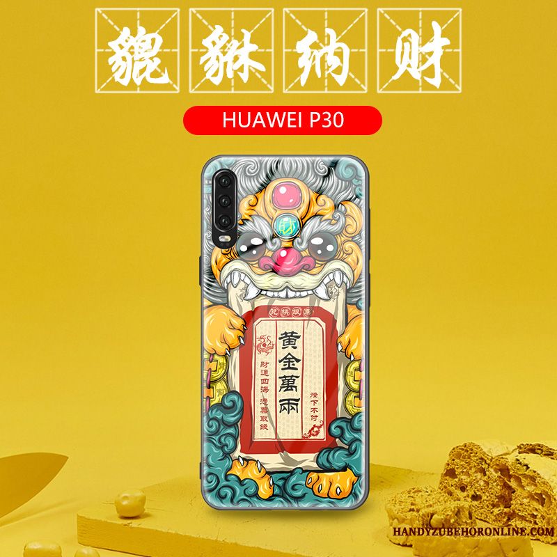 Skal Huawei P30 Kreativa Glas Trend, Fodral Huawei P30 Påsar Personlighet Kinesisk Stil