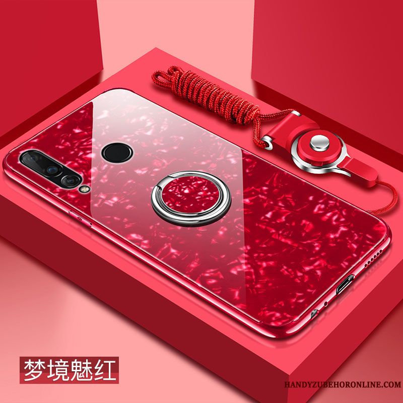Skal Huawei P30 Lite Silikon Glas Rosa, Fodral Huawei P30 Lite Mjuk Hård Trend