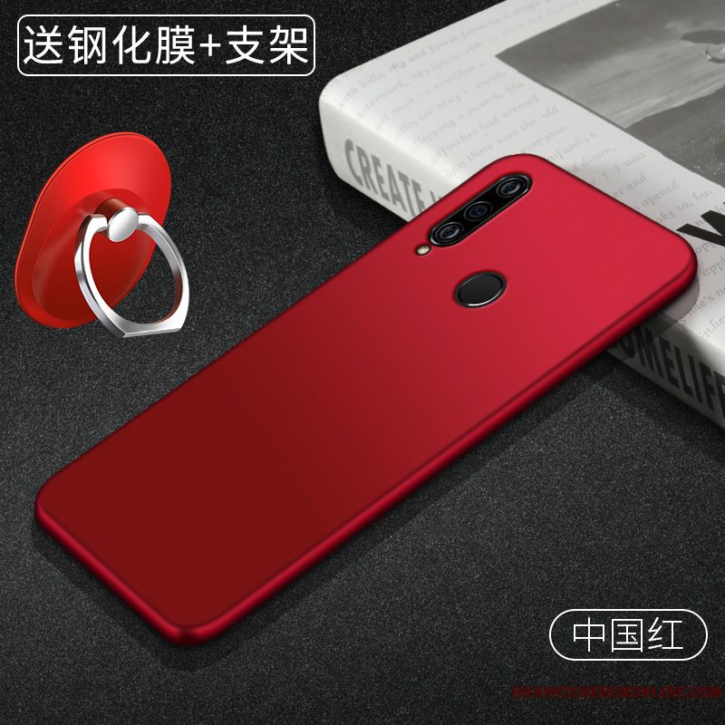 Skal Huawei P30 Lite Skydd Solid Färgtelefon, Fodral Huawei P30 Lite Mjuk Svart Röd