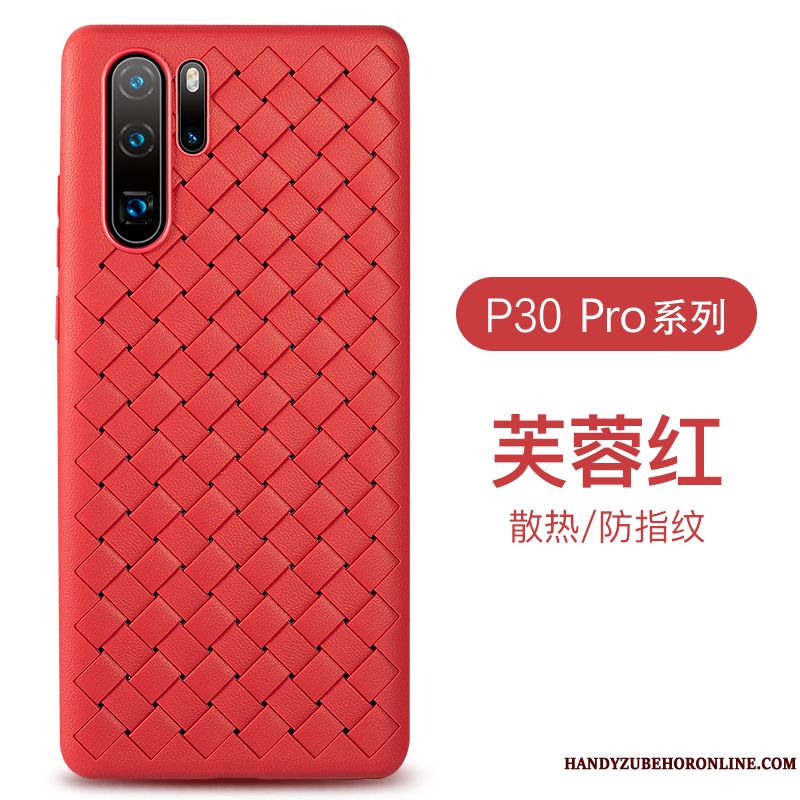 Skal Huawei P30 Pro Skydd Fallskydd Interlace, Fodral Huawei P30 Pro Påsar Telefon Andningsbar