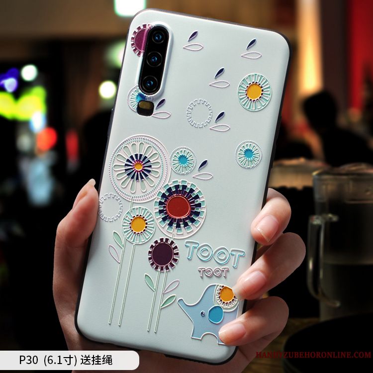 Skal Huawei P30 Silikon Vacker Personlighet, Fodral Huawei P30 Kreativa Purpur Nubuck