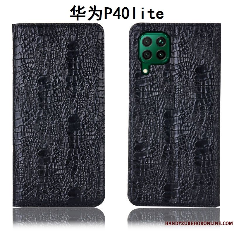 Skal Huawei P40 Lite Skydd Blåtelefon, Fodral Huawei P40 Lite Läderfodral