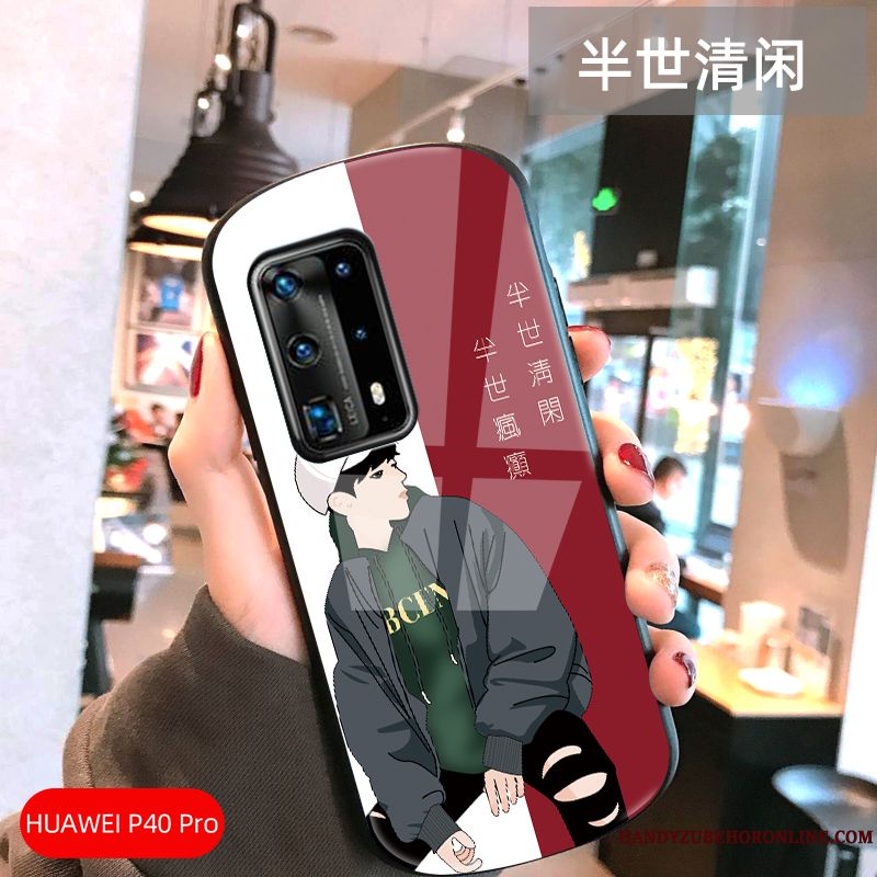Skal Huawei P40 Pro Påsar Personlighet Glas, Fodral Huawei P40 Pro Skydd Båge Hård