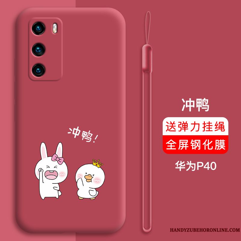 Skal Huawei P40 Skydd Trend Varumärke Vacker, Fodral Huawei P40 Tecknat Rödtelefon