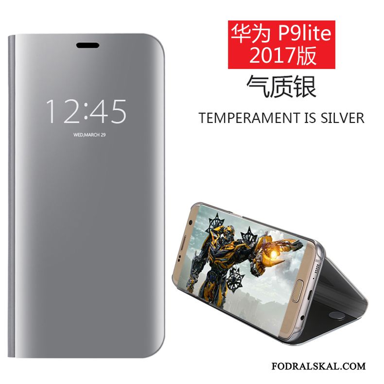 Skal Huawei P9 Lite Täcka Mörkblå Spegel, Fodral Huawei P9 Lite Läderfodral Telefon Fallskydd