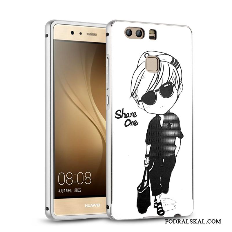 Skal Huawei P9 Metall Bakre Omslagtelefon, Fodral Huawei P9 Skydd Frame Silver
