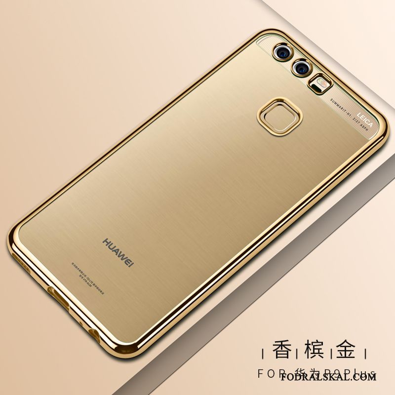 Skal Huawei P9 Plus Mjuk Slimtelefon, Fodral Huawei P9 Plus Skydd Guld Transparent