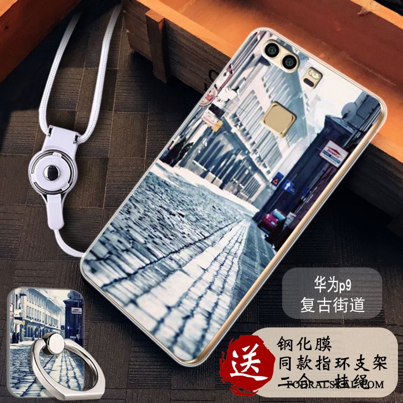 Skal Huawei P9 Skydd Blå Transparent, Fodral Huawei P9 Silikon Telefon Trend