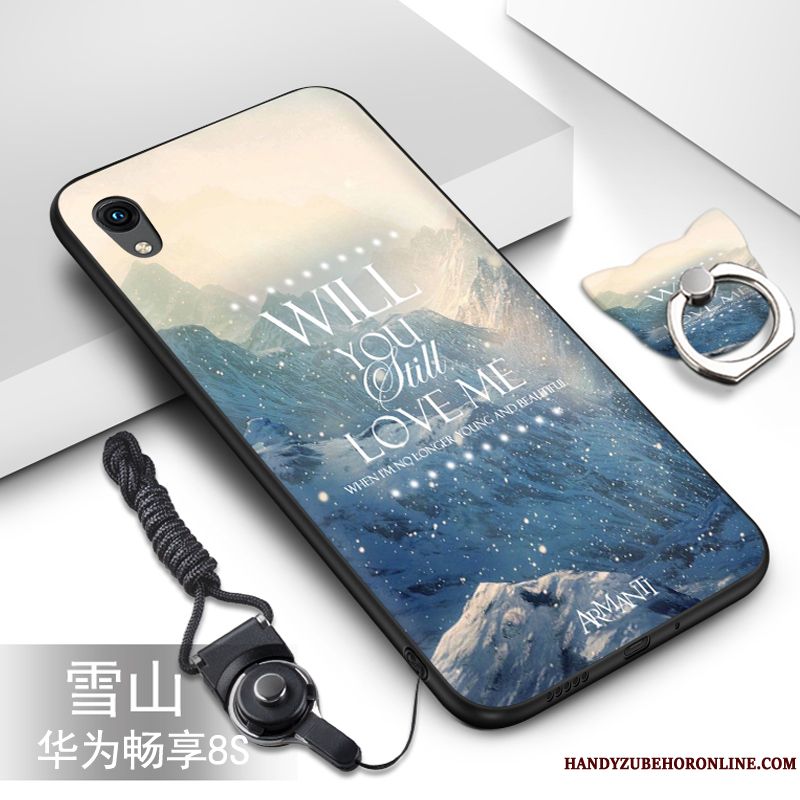 Skal Huawei Y5 2019 Silikon Telefon Grön, Fodral Huawei Y5 2019 Tecknat Fallskydd