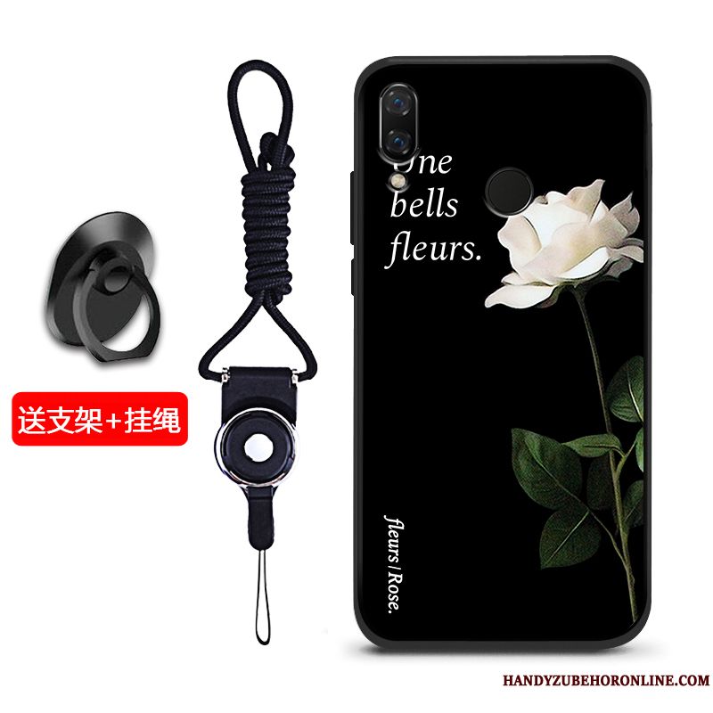 Skal Huawei Y7 2019 Mjuk Blåtelefon, Fodral Huawei Y7 2019 Skydd Nubuck