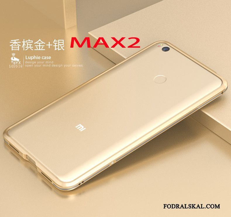 Skal Mi Max 2 Metall Telefon Liten, Fodral Mi Max 2 Skydd Frame Guld