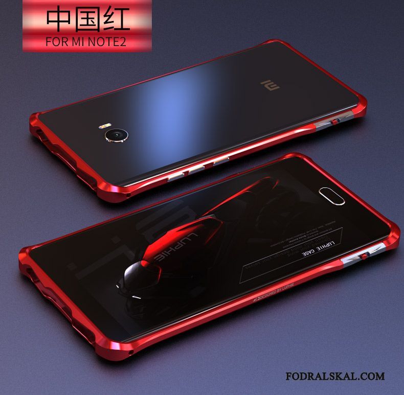 Skal Mi Note 2 Metall Telefon Liten, Fodral Mi Note 2 Skydd Frame Röd
