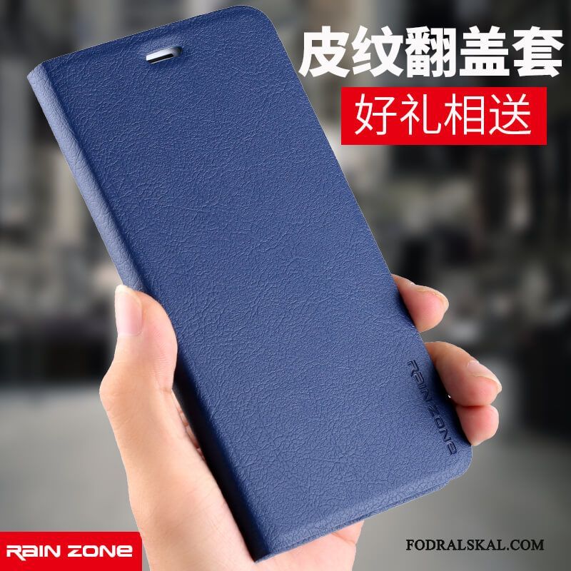 Skal Mi Note 3 Läder Mörkblå Liten, Fodral Mi Note 3 Skydd Telefon