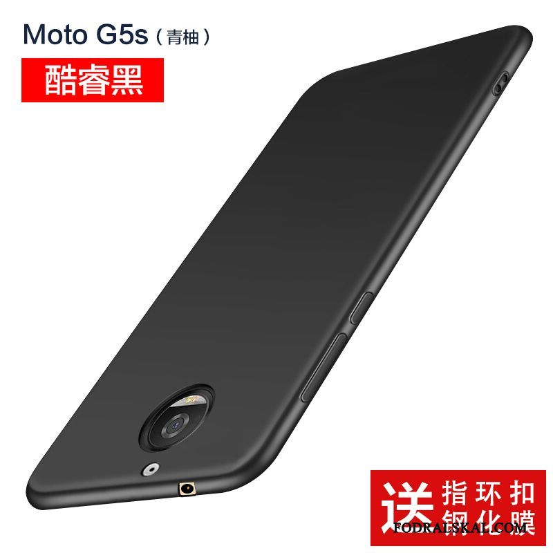 Skal Moto G5s Silikon Telefon Svart, Fodral Moto G5s Skydd Nubuck Grön