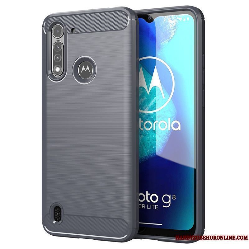 Skal Moto G8 Power Lite Mjuk Svart Tunn, Fodral Moto G8 Power Lite Telefon