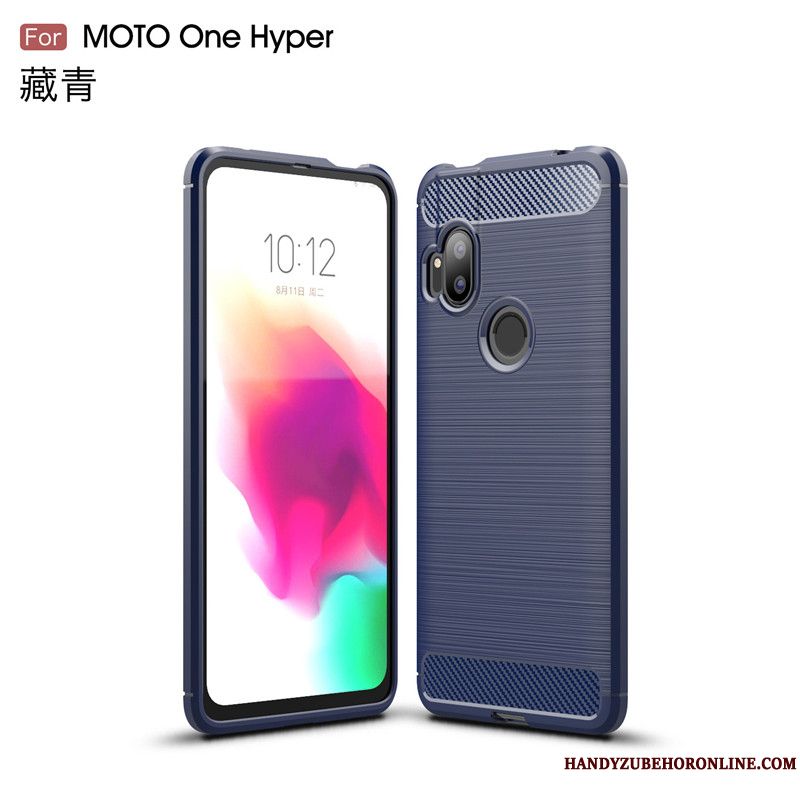 Skal Motorola One Hyper Mjuk Glidskydds Kostfiber, Fodral Motorola One Hyper Skydd Telefon Solid Färg