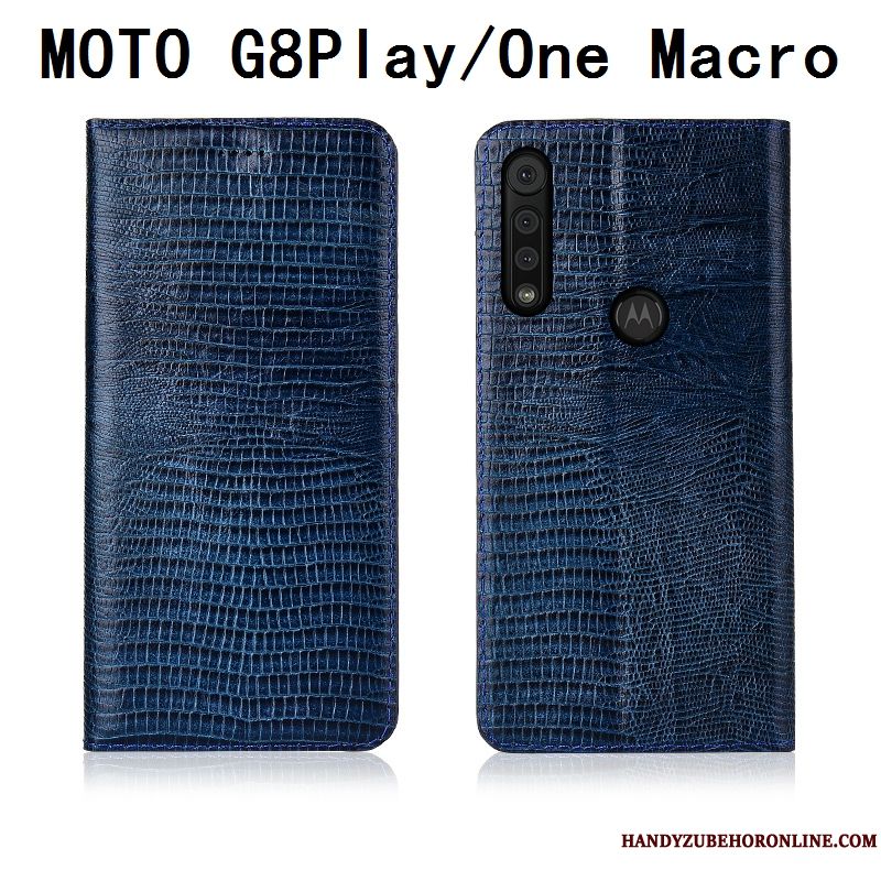 Skal Motorola One Macro Mjuk Fallskyddtelefon, Fodral Motorola One Macro Läder