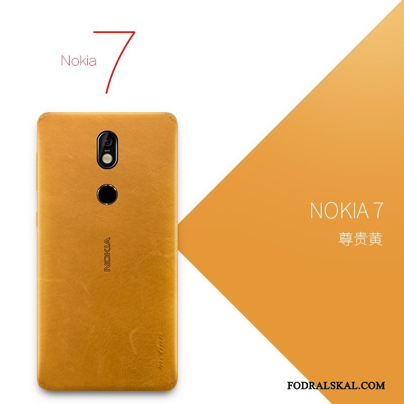 Skal Nokia 7 Skydd Gul Slim, Fodral Nokia 7 Lyxiga Telefon Orange