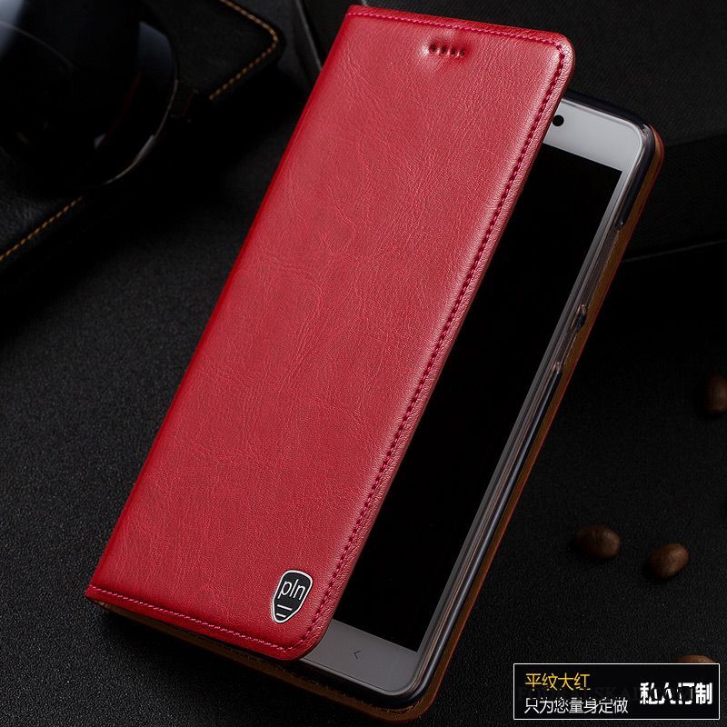 Skal Redmi Note 5 Läder Mönstertelefon, Fodral Redmi Note 5 Skydd Röd